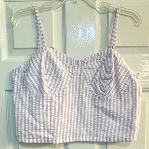Striped Purple Bustier Crop Top